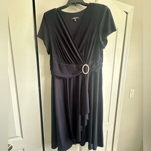 R&M Richards Womens Plus Matte Jersey Short Sleeves Cocktail Dress